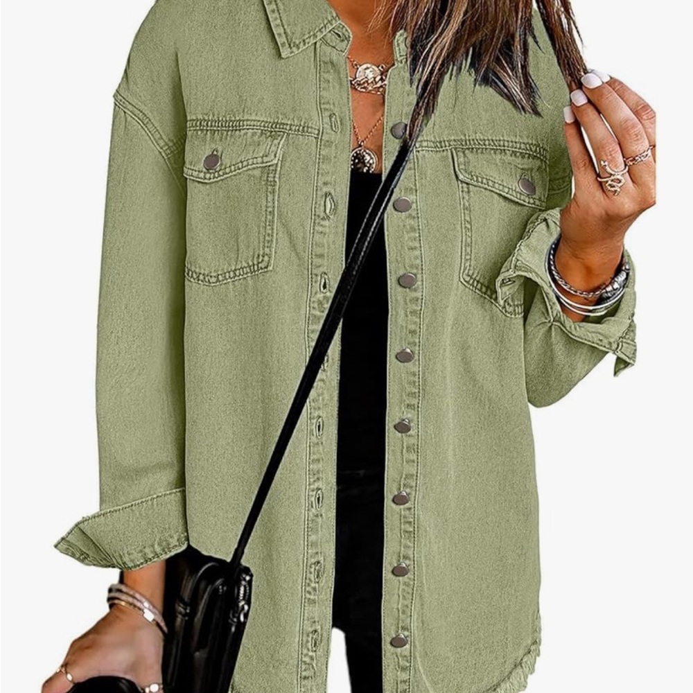 NWOT Amazon Green Jean Jacket